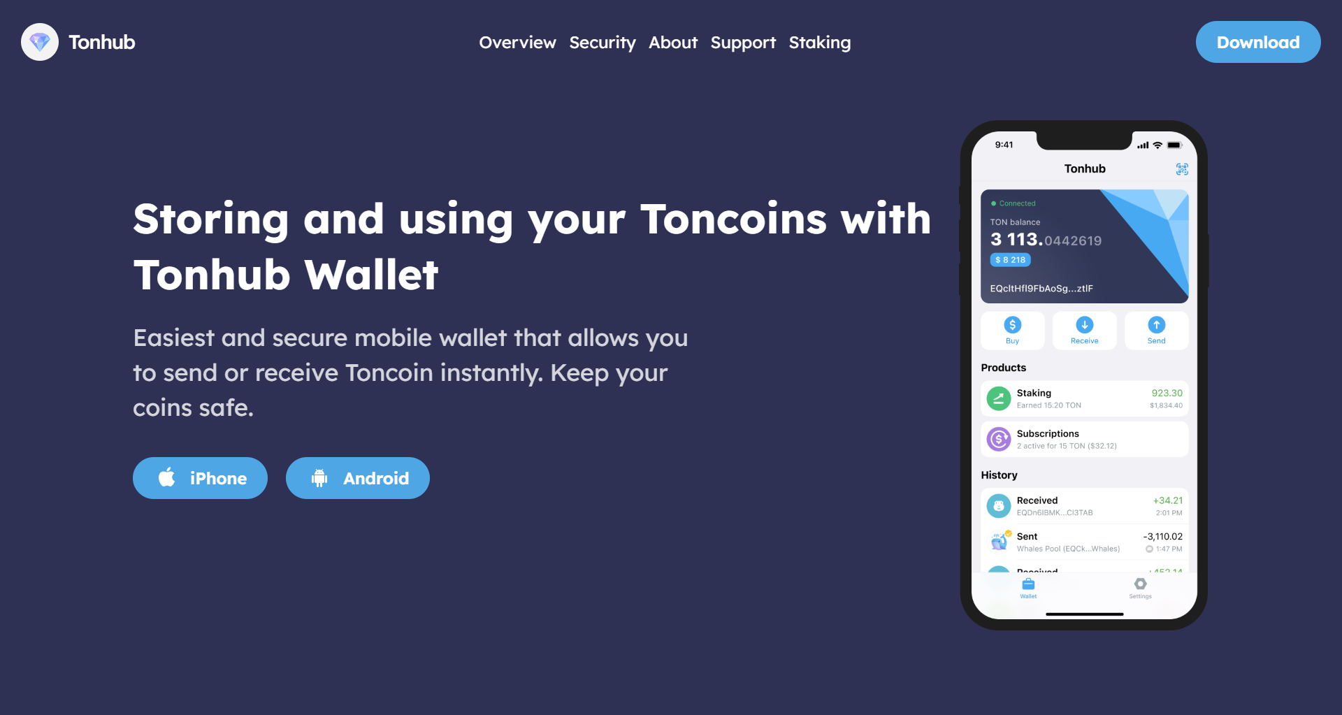 Tonhub Wallet | Storing and using your Toncoins