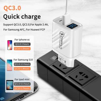 Type C PD Charger 3.0 Digital Display USB Quick Charging For iPhone 14 13 Samsung Xiaomi