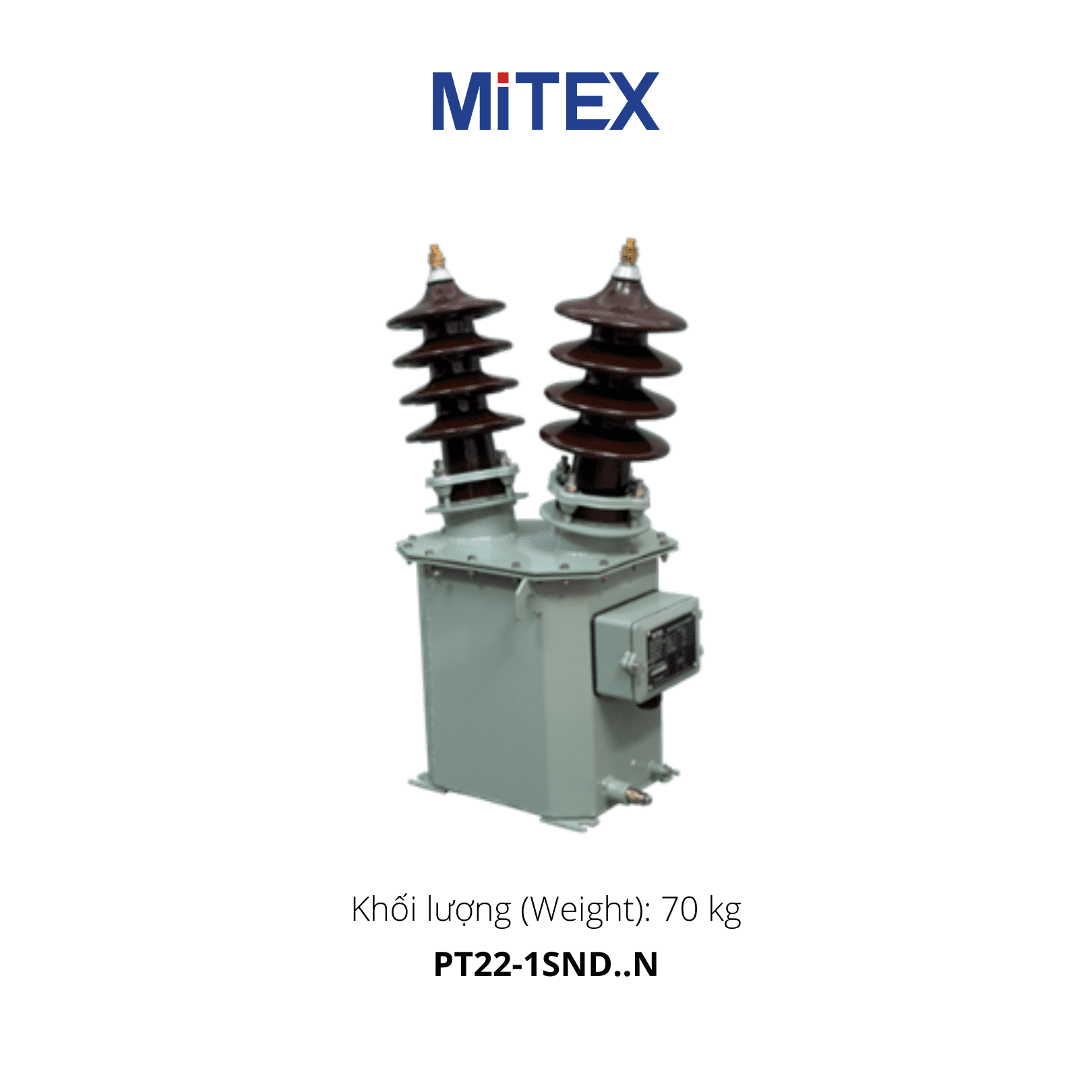 BIẾN ÁP CẤP NGUỒN TRUNG THẾ 2 SỨ NGÂM DẦU NGOÀI TRỜI 22KV - Mitex