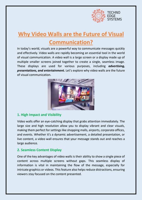 Why Video Walls are the Future of Visual Communication? | PDF