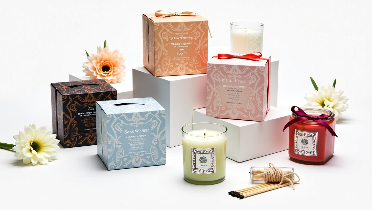 Custom Printed Candle Packaging Boxes with Logo Eco Friendly