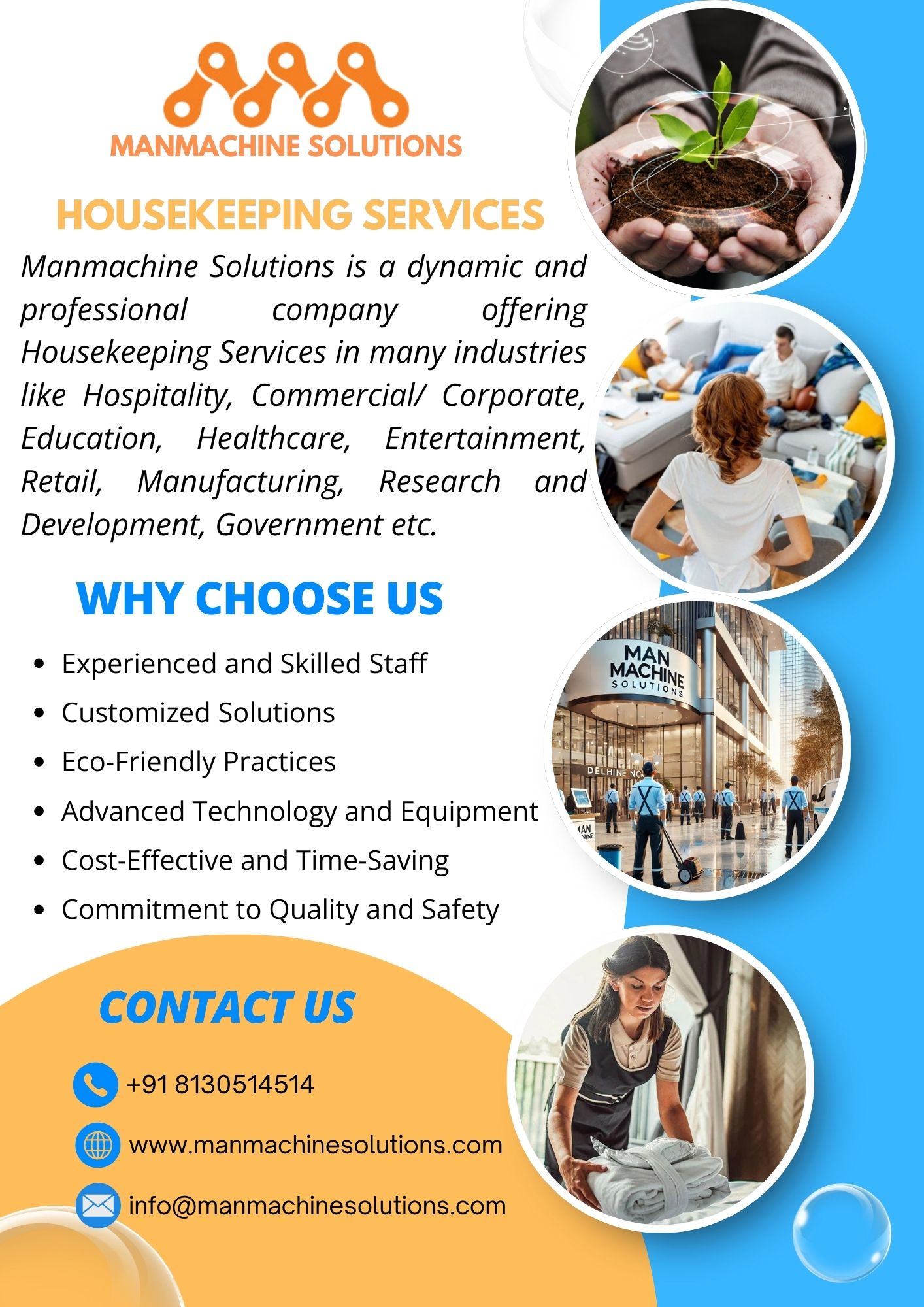 Corporate Housekeeping Services in Delhi, Gurgaon, and Noida – Professional Housekeeping Services – Facility Management Company | Manmachinesolutions